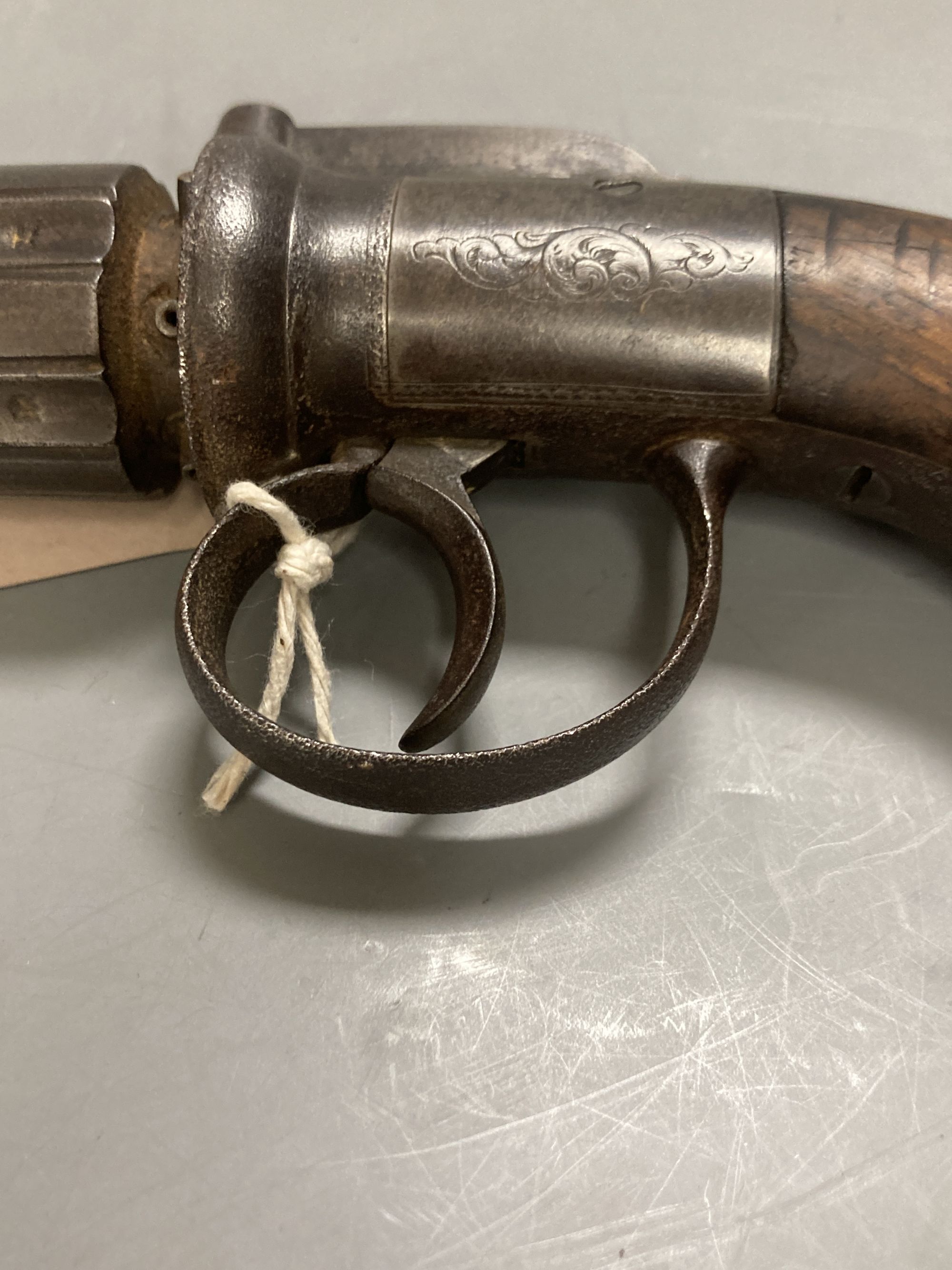 A 19th century six shot pepperbox revolver